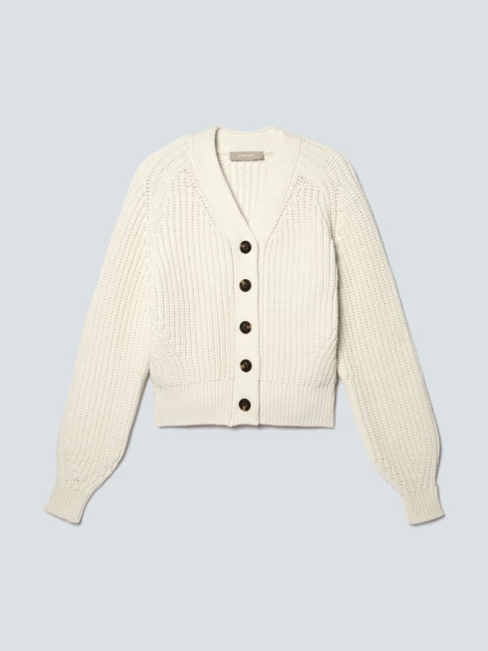 Everlane The Texture Cotton Cardigan in Canvas